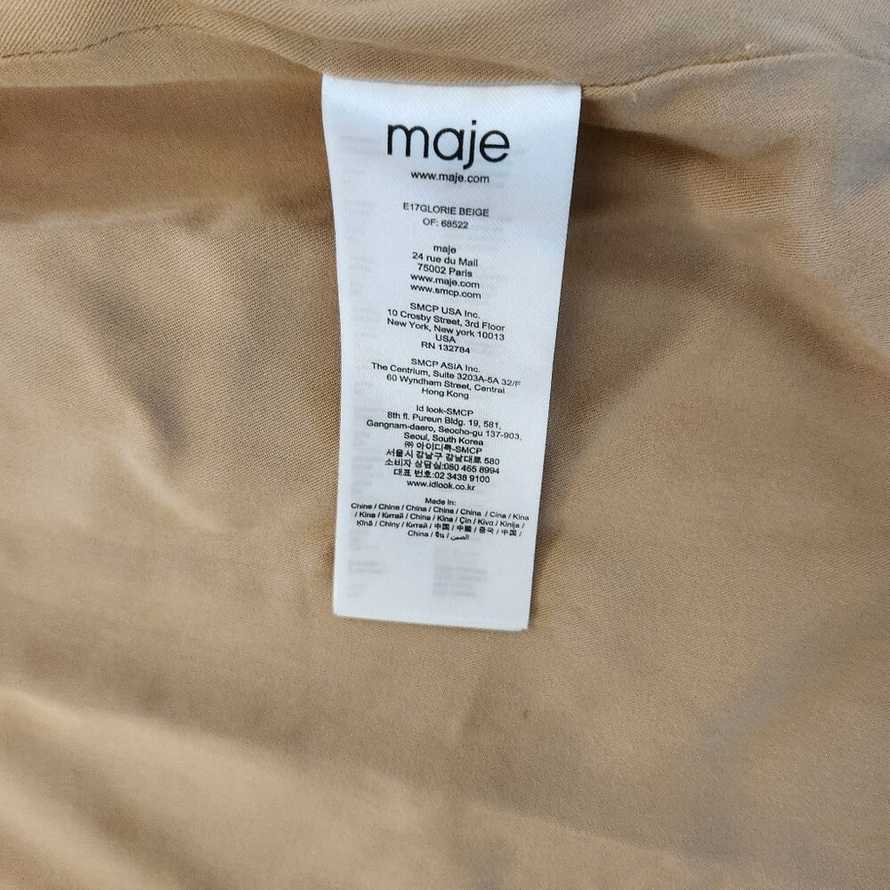 Maje women's beige trench coat in size 36 - Picture 6 of 11
